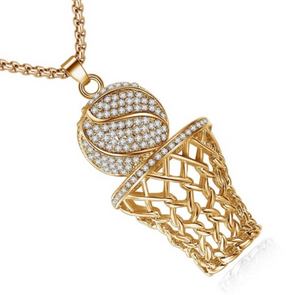 Calling All Basketball Lovers gold tone necklace