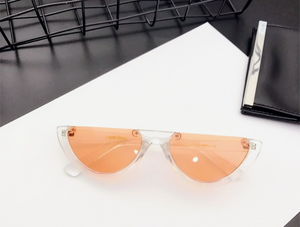 Clear frame, Amber lens futuristic sunglasses