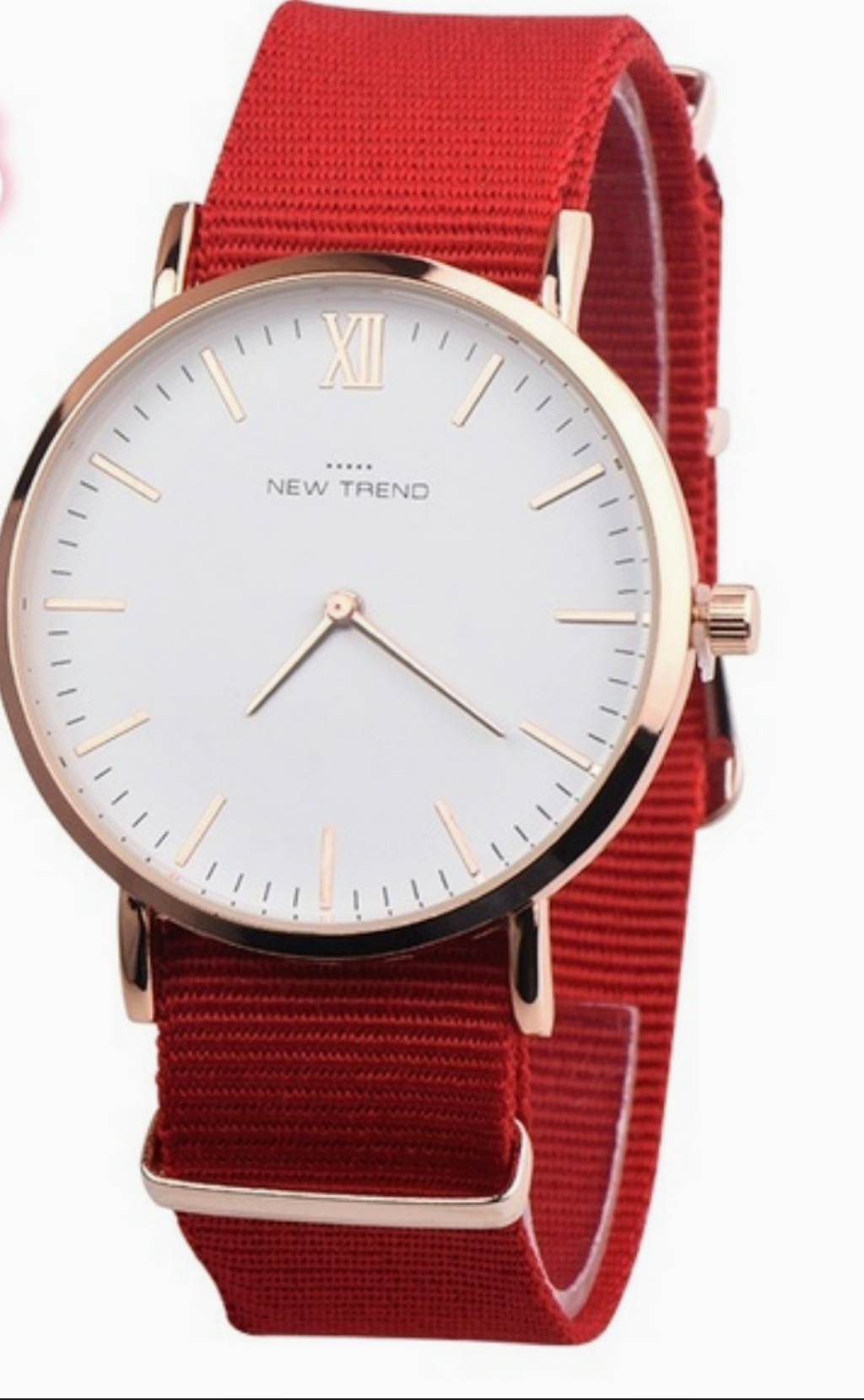 Red Lights solid canvas watch