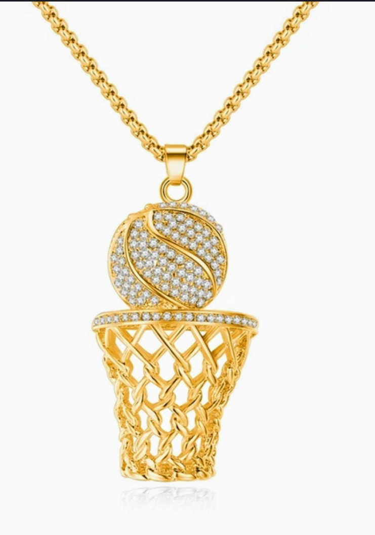 Calling All Basketball Lovers gold tone necklace