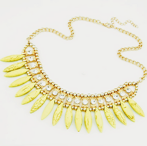 Sun-Yellow Tropics & Tribals Necklace