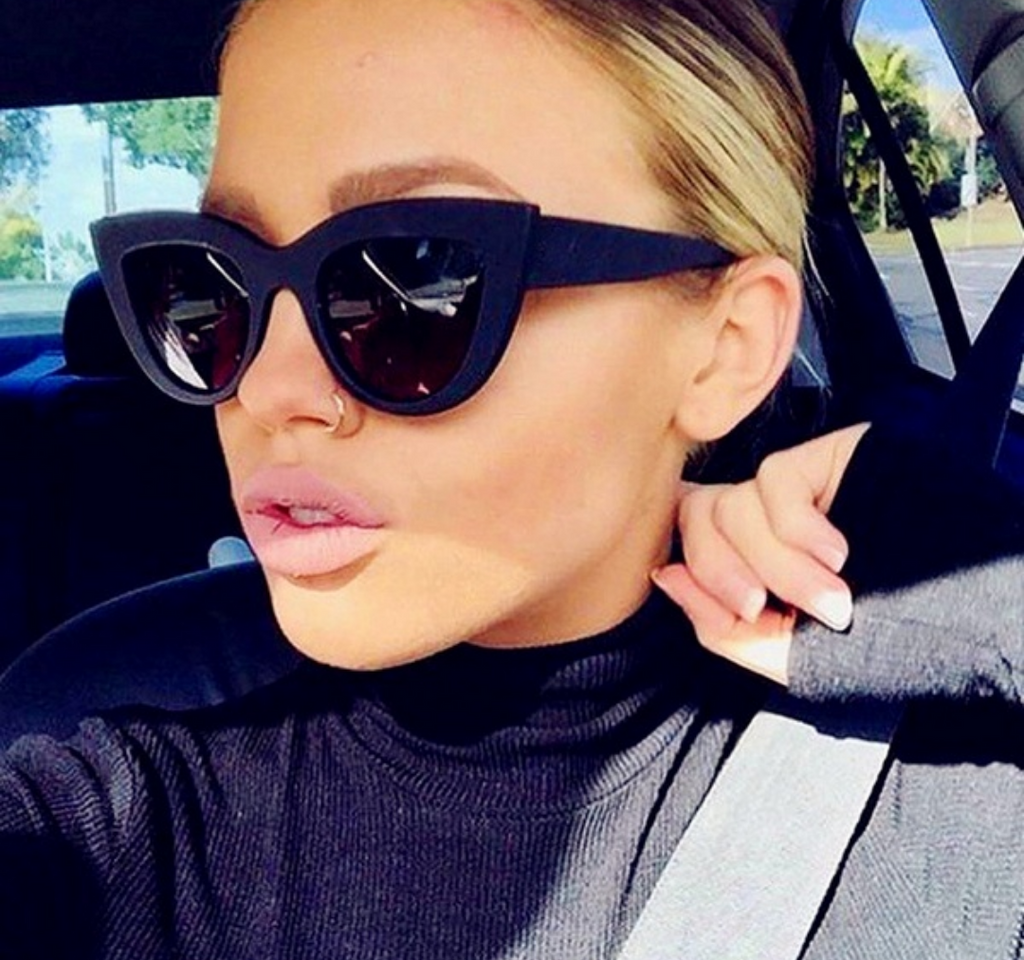 Timeless, Classic, matte black cat eye sunglasses