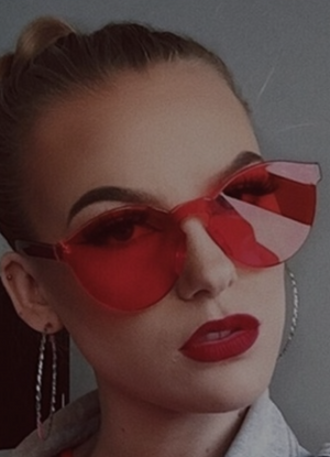 Light & lovely deep red, round rimless jelly sunglasses