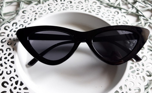 Super Slim fit, sleek, black cat eye sunglasses