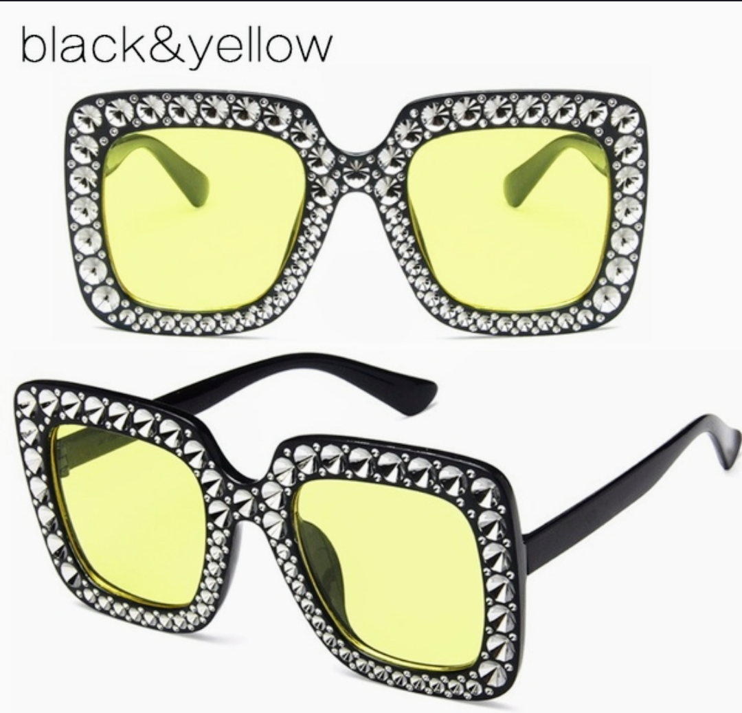 BLACK & YELLOW sunglasses. Lightweight. Oversized.