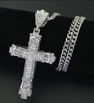 Brilliant Bling crystal cross necklace.