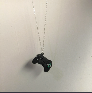 Cool oversized black video game controller necklace