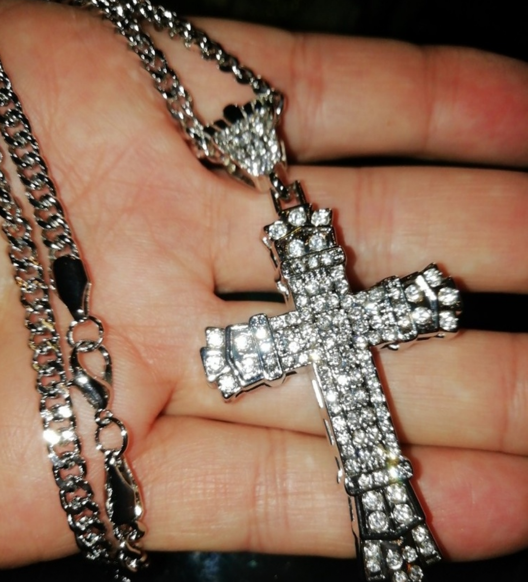 Brilliant Bling crystal cross necklace.