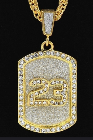 #23 Lebron James/ Michael Jordan Bling pendant necklace