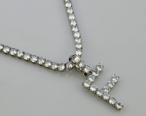 Letter "F" rhinestone Bling necklace