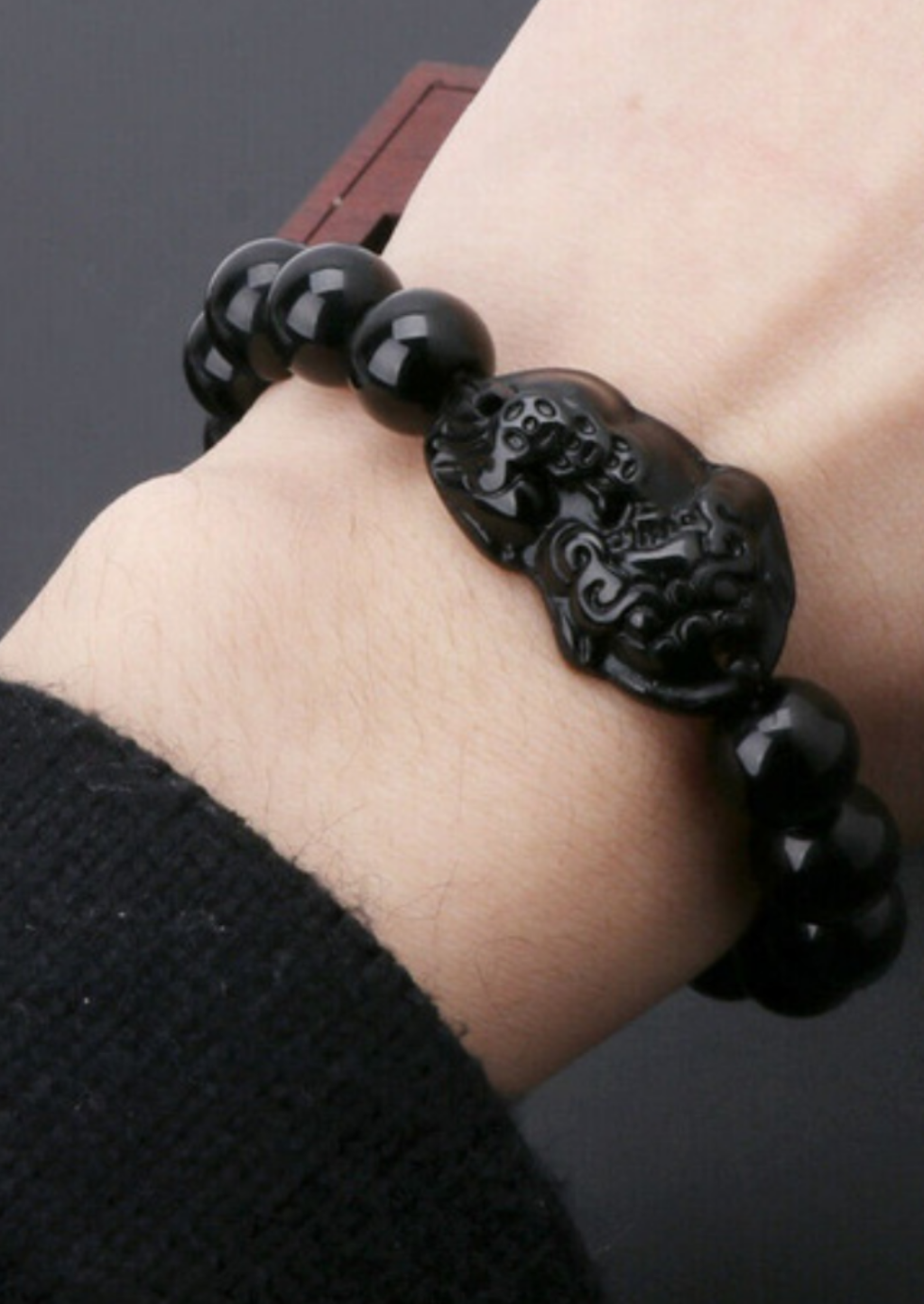 Feng Shui Obsidian black beaded wealth bracelet