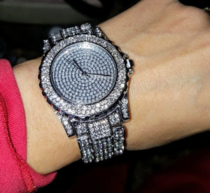 Bling On Another Level, Silver-tone & rhinestone watch.