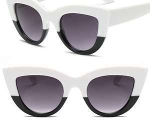 Vintage black & white "Cat-eyed Girl" sunglasses