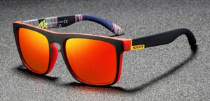 Men's Orange polarized mirror sunglasses. UV400 protection.