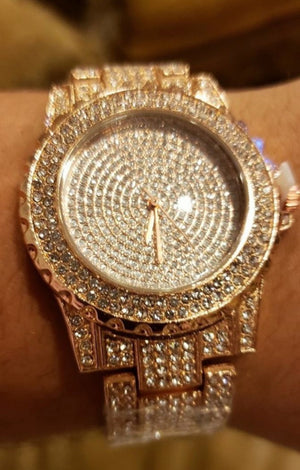 Bling On Another Level, Rose Gold & rhinestone watch.