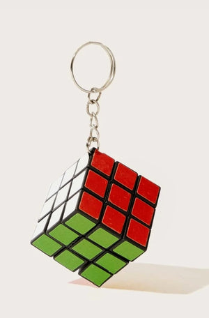 Miniature Rubik's Cube puzzle keychain