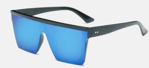 Electric Blue Oversized Mirror Sunglasses