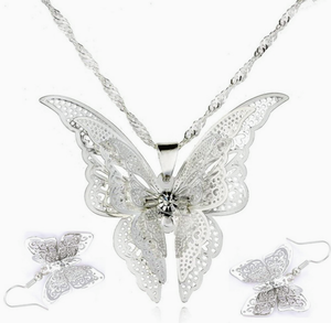 "I Feel Pretty" Butterfly necklace & earrings set