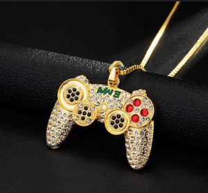 Ice Ice Gamer bling Game Controller Necklace