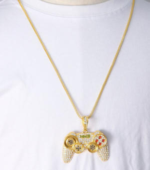 Ice Ice Gamer bling Game Controller Necklace