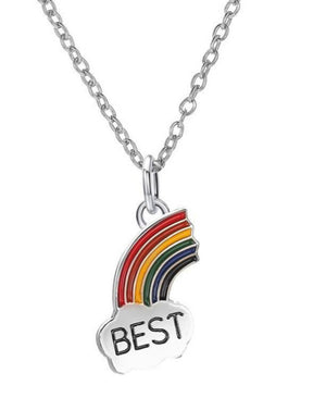 2 piece Best Friends Rainbow Necklace Set