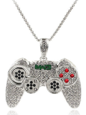 Ice Ice Gamer bling Game Controller Necklace