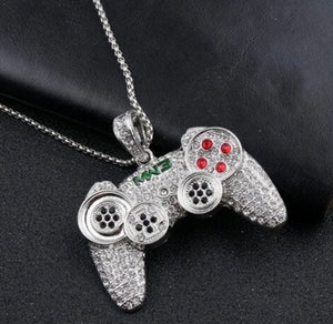 Ice Ice Gamer bling Game Controller Necklace