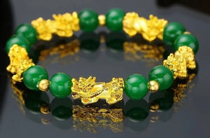 Green and Gold Obsidian Wealth Bracelet