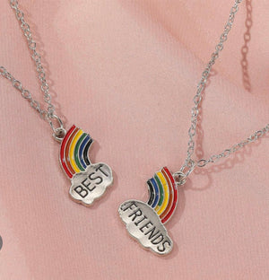 2 piece Best Friends Rainbow Necklace Set