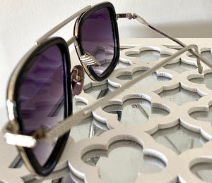 “Retro Cools” Aviator Sunglasses in Ombré Plum