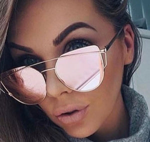 “Pink Ice” Rose Gold Cat Eyed Sunglasses