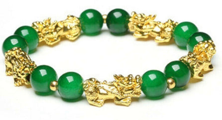 Green and Gold Obsidian Wealth Bracelet