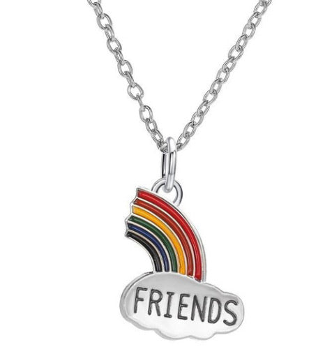 2 piece Best Friends Rainbow Necklace Set