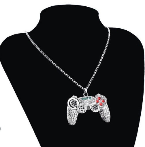 Ice Ice Gamer bling Game Controller Necklace