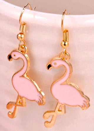 “Pretty in Pink” Pink Flamingo Necklace & Earrings set