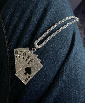 “Poker Face” Bling Cards Necklace