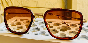 “Retro Cools” Aviator Sunglasses in Cafe Brown